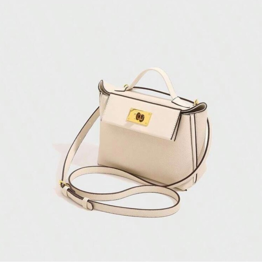 White PU/Faux Leather 24/24 Mini Style Handbag Crossbody Shoulder Bag Handheld